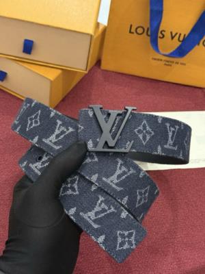 wholesale quality louis vuitton initiales monogram denim belt model no. 855